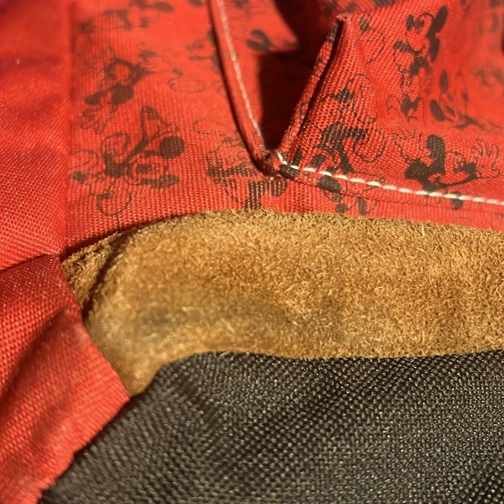 Vintage Rare Red and Black Disney MickeyMouse Drawstring Backpack with 2 Patches